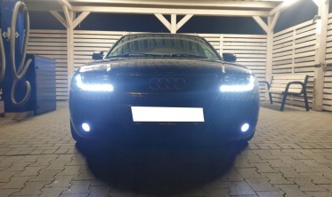 Фары передние тюнинговые Audi A6 C5 97-01 со светодиодами, черные фото