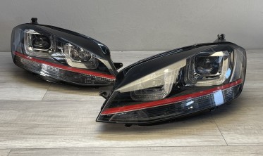 Тюнинговые фары передние VW Golf 7 Red Line Sport фото