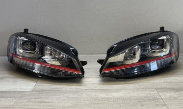 Тюнинговые фары передние VW Golf 7 Red Line Sport фото