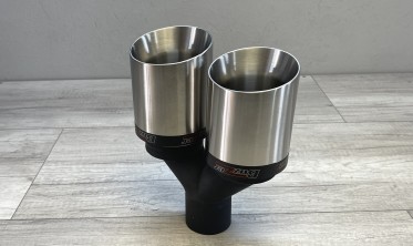 Насадка на глушитель двойная Buzzer ZZ2X105RS (матовая) фото