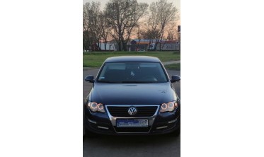 Фары передние VW Passat B6 черные с кольцами фото