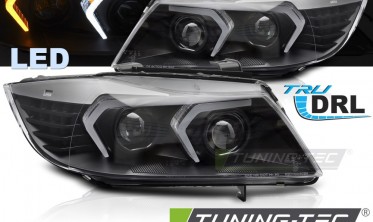 Передні фари з лінзами BMW 3 E90 sedan, E91 kombi 2005-2008 full led black фото