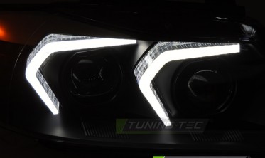 Передні фари з лінзами BMW 3 E90 sedan, E91 kombi 2005-2008 full led black фото