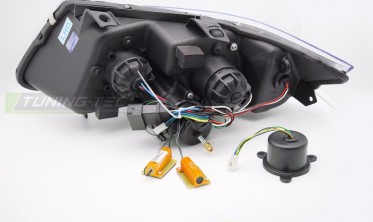 Передні фари з лінзами BMW 3 E90 sedan, E91 kombi 2005-2008 full led black фото