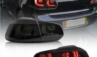 Диодные фонари задние VW Golf 6 тонированные фото