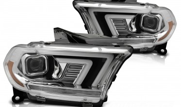 Передні тюнінг фари Dodge Durango 2010-2013 оптика з діодами tube light фото