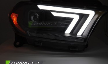 Передні фари Dodge Durango 2010-2013 чорні (led оптика) фото