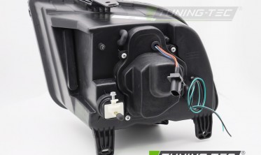 Передні тюнінг фари Ford Mustang 2004-2009 чорна оптика з діодами tube light фото