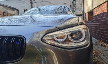 Тюнінгові фари передні BMW F20 / F21 чорні з лед кільцями  фото