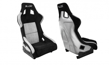 Cпотивные сиденья для авто Slide KS2 Premium Black & Grey Welur Silver Glitter фото