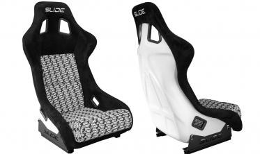 Универсальные cиденья Slide KS2 Premium Black & Logo Pattern Welur White Glitter фото