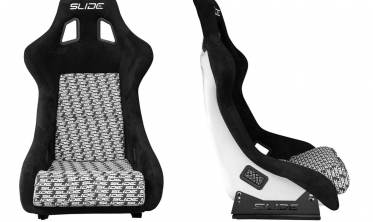 Универсальные cиденья Slide KS2 Premium Black & Logo Pattern Welur White Glitter фото