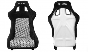 Универсальные cиденья Slide KS2 Premium Black & Logo Pattern Welur White Glitter фото