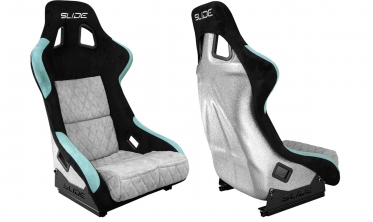 Ковшы для авто Slide KS2 Premium Black & Mint & Quilted Grey Welur Silver Glitter фото