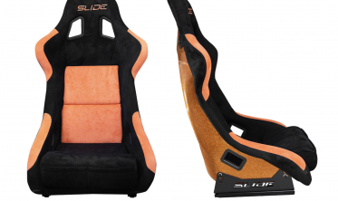 Ковшы сиденья для авто Slide KS2 Premium Black & Orange Welur Orange Glitter фото