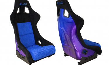 Универсальные сиденья Slide KS2 Premium Black & Quilted Blue Welur Purple-Blue Glitter фото