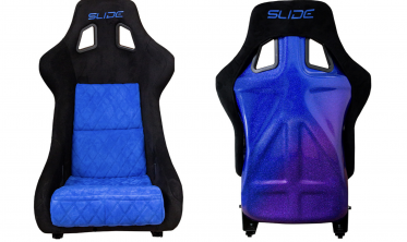 Универсальные сиденья Slide KS2 Premium Black & Quilted Blue Welur Purple-Blue Glitter фото