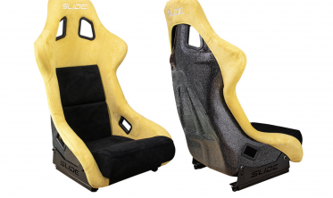 Сидения спортивные для авто Slide KS2 Premium Black & Yellow Welur Black Glitter фото