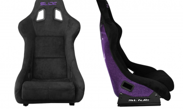 Універсальні ковші для авто Slide KS2 Premium Black Welur Purple Glitter фото