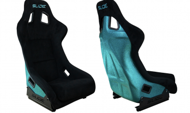Спортивні сидіння для авто Slide KS2 Premium Black Welur Turquoise Glitter фото
