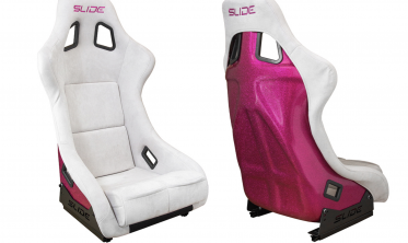 Сидіння для авто Slide KS2 Premium Light Grey Welur Bright Pink Glitter фото