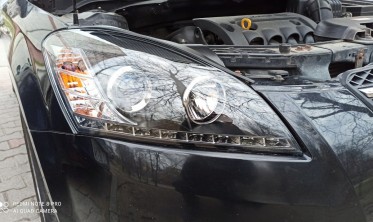 Чорні фари передні KIA CEED 2006-2009 з діодними габаритами фото