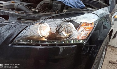Чорні фари передні KIA CEED 2006-2009 з діодними габаритами фото
