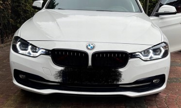 Черные передние фары BMW F30 / F31 рестайл LED ANGEL EYES фото