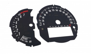 Накладки на шкалы приборов для замены миль на километры Mini Clubman F54 фото