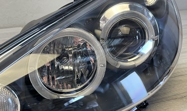 Тюнинговые фары передние Peugeot 206 angel eyes, рестайлинг  фото