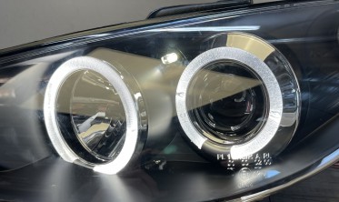 Тюнинговые фары передние Peugeot 206 angel eyes, рестайлинг  фото
