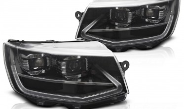 Діодні передні фари VW T6 2015-2019 чорні full led фото