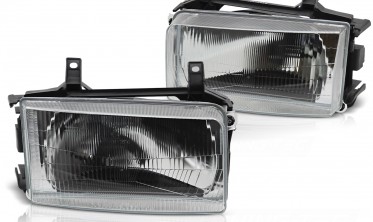 Передні фари VW T4 Transporter чорні без поворотів фото