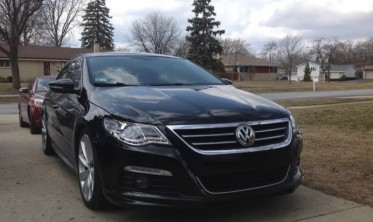 Фары передние с LED габаритами VW Passat CC билинза, хром фото