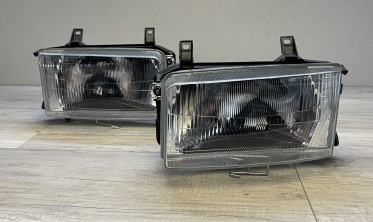 Передні фари VW T4 Transporter чорні без поворотів фото