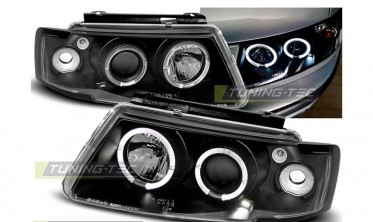 Фары передние тюнинговые VW Passat B5 Engel Eyes черные фото