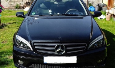 Черные фары TUBE LIGHT передние MERCEDES W204 дорестайл с led поворотами фото