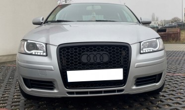 Чорні передні фари tube lights AUDI A3 8P дорестайл фото