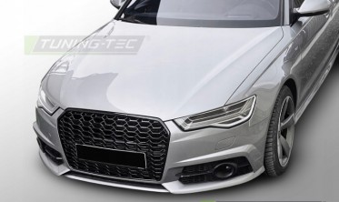 Тюнінгова решітка радіатора без лого Audi A6 C7 рестайл 2014-2018 фото