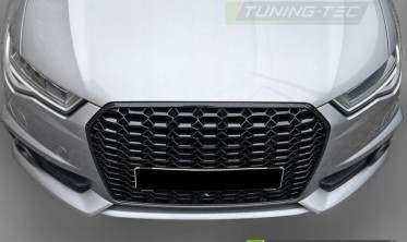 Тюнінгова решітка радіатора без лого Audi A6 C7 рестайл 2014-2018 фото