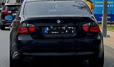 Задние led фонари (стопы тюнинг) BMW 3 E90 красно-тонированные фото