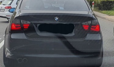 Задние led фонари (стопы тюнинг) BMW 3 E90 красно-тонированные фото