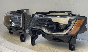 Черные led фары передние Jeep Grand Cherokee WK2 14-21 тюнинг оптика фото