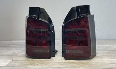 Диодные задние фонари VW T5 рестайл Transporter (Red Smoke) фото