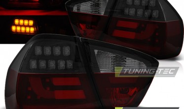 Задние тюнинг фонари BMW 3 E90 2005-2008 red smoke black фото