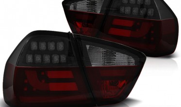 Задні тюнінг ліхтарі BMW 3 E90 2005-2008 red smoke black фото