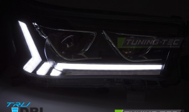 Передние лед фары Toyota Hilux 2016-2020 черные full led фото