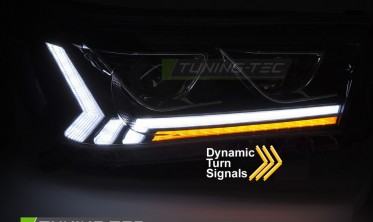 Передние лед фары Toyota Hilux 2016-2020 черные full led фото