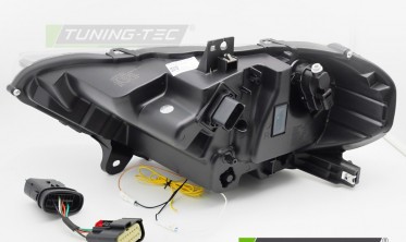 Передние тюнинг фары Ford Mustang 2018-2021 черные full led фото
