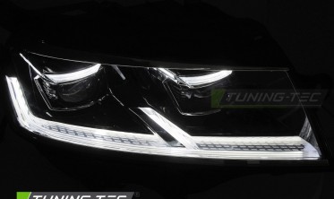 Передні тюнінг фари VW T6.1 2020-2024 чорні full led фото